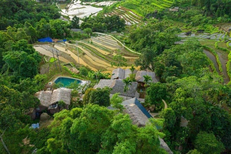 Puluong Bamboo Villa Huong Ba Thuoc Exterior photo