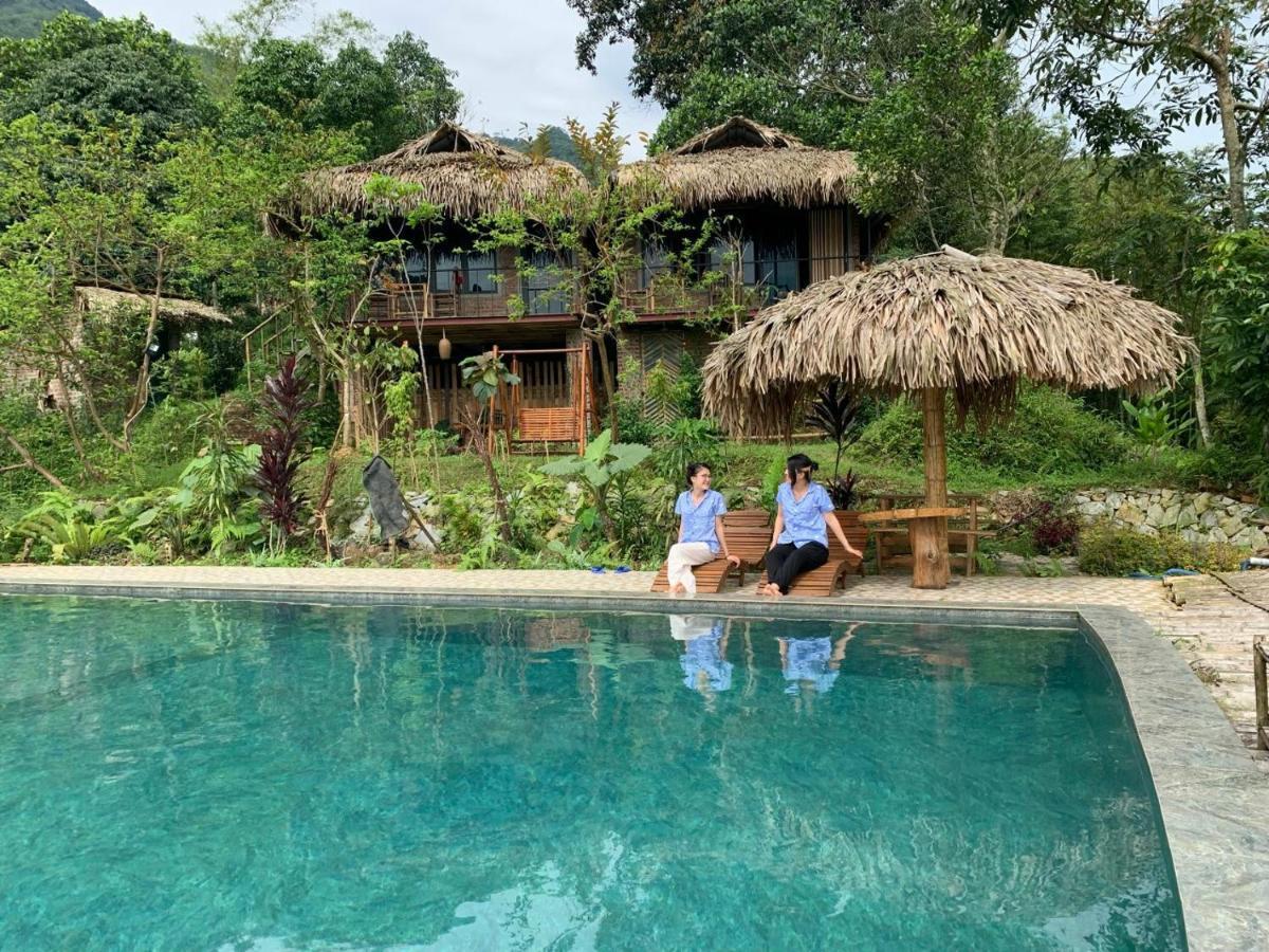 Puluong Bamboo Villa Huong Ba Thuoc Exterior photo